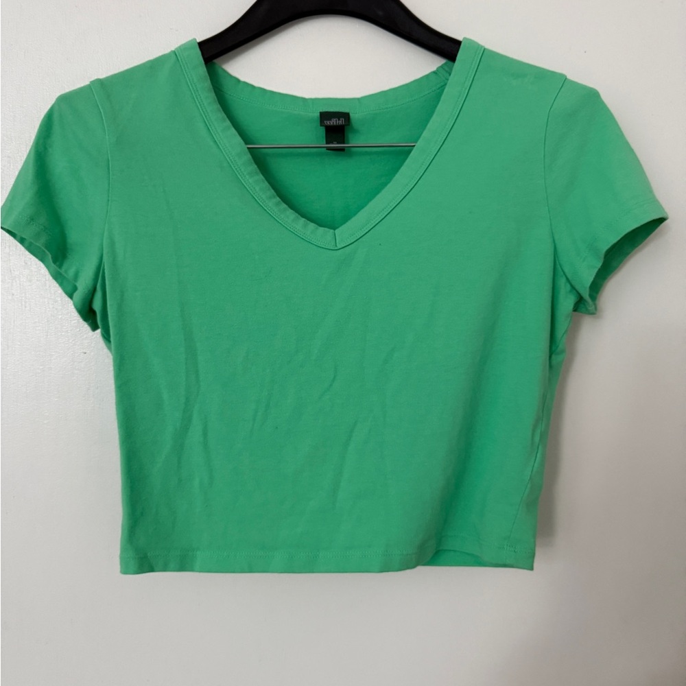 Wild Fable Green Fitted Crop Top